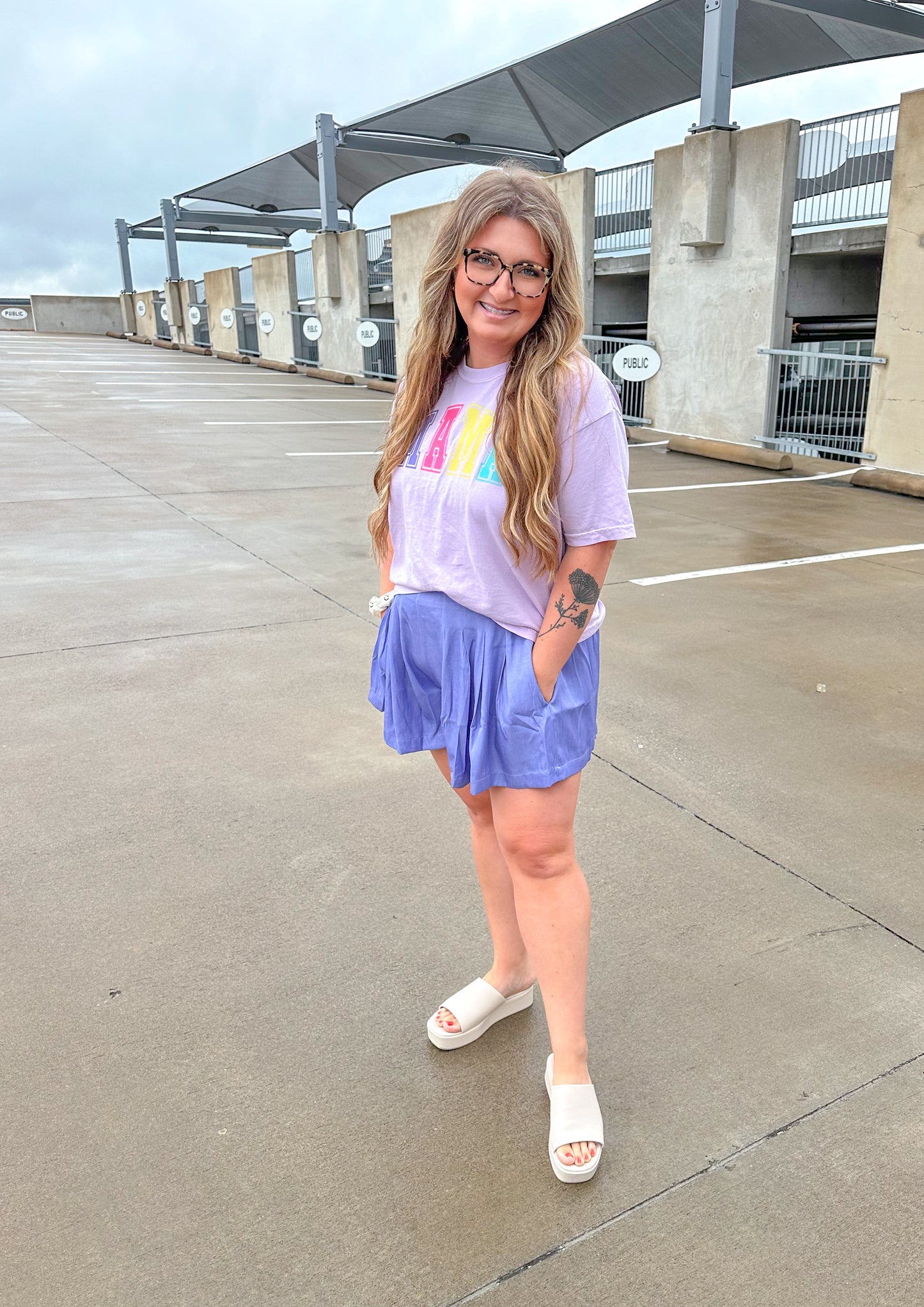 Catch My Eye Periwinkle Skort