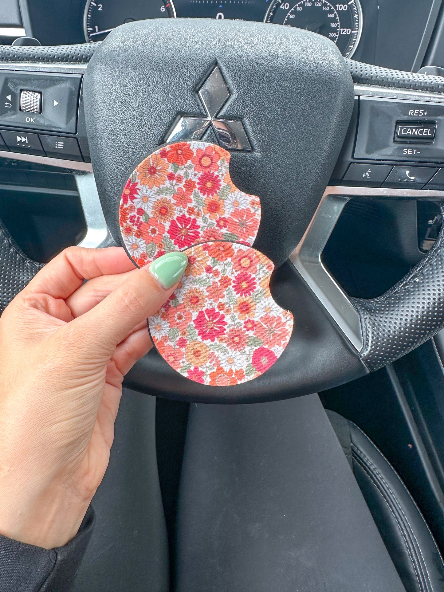 Bright Floral Car Coaster Set *2 Options*