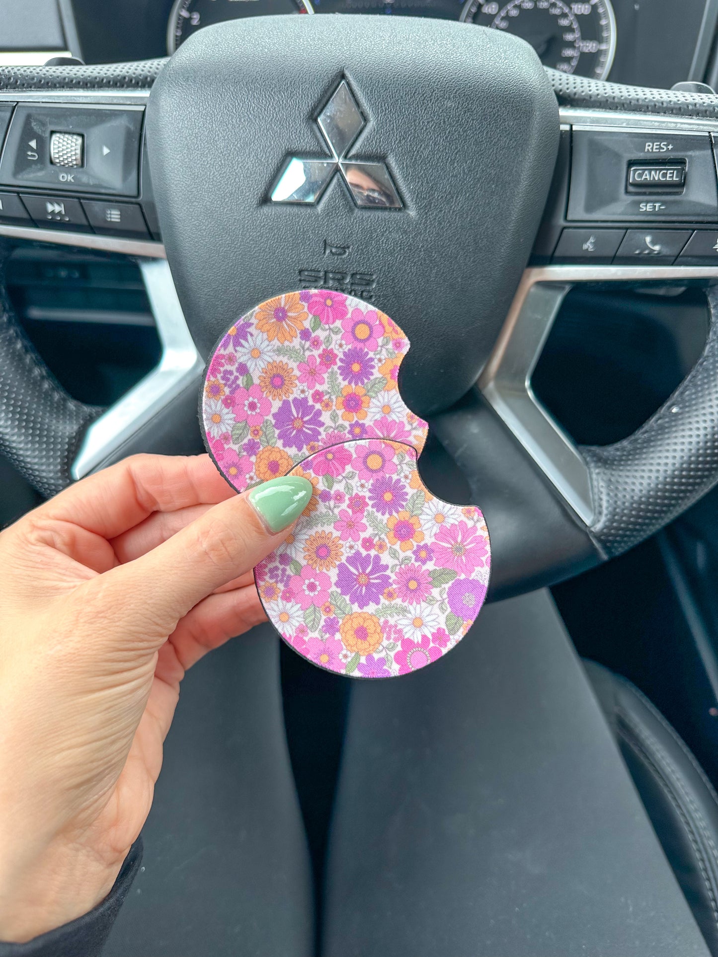 Bright Floral Car Coaster Set *2 Options*