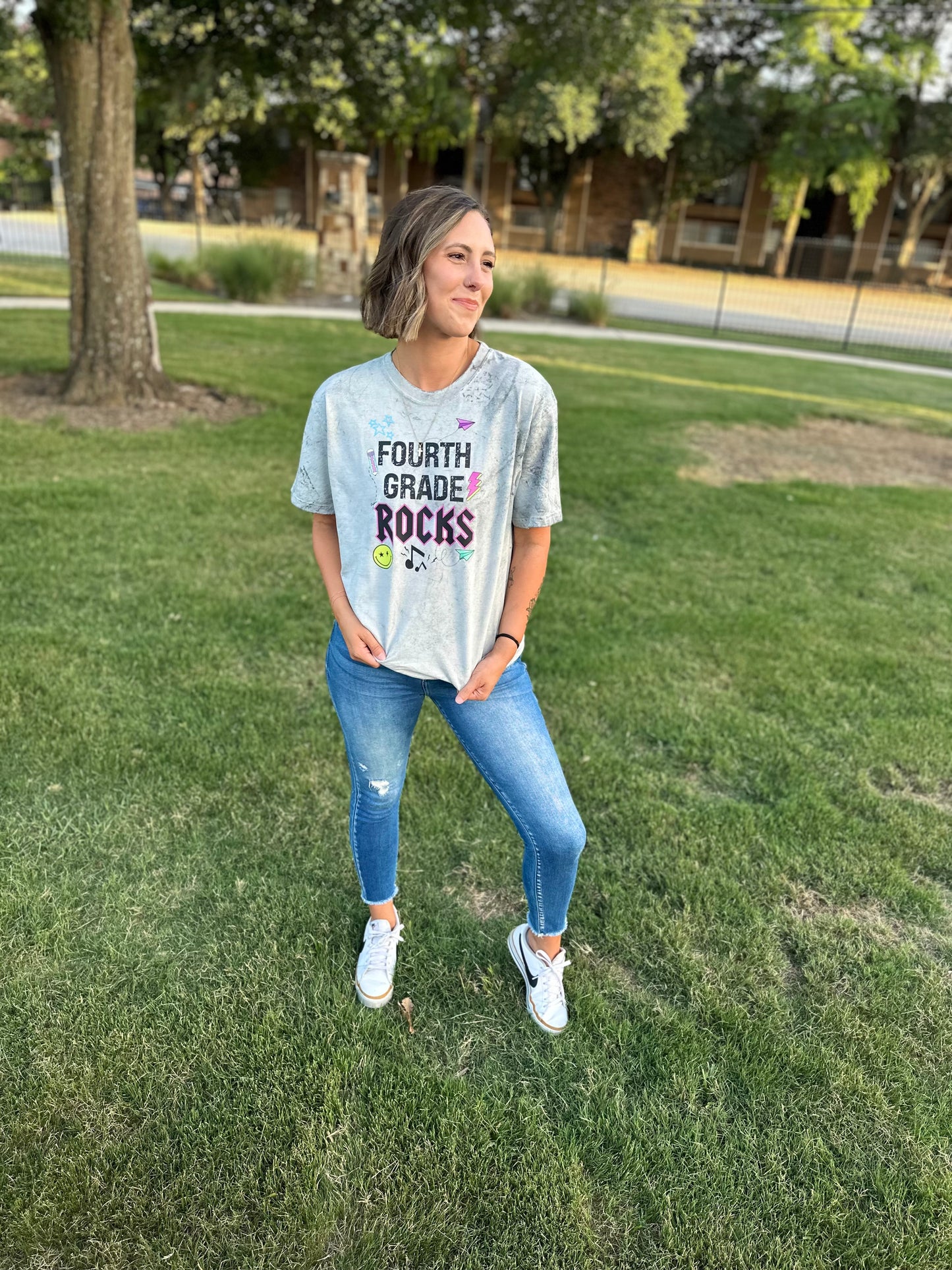 My Grade Level ROCKS (Adult Mineral Wash Tee)