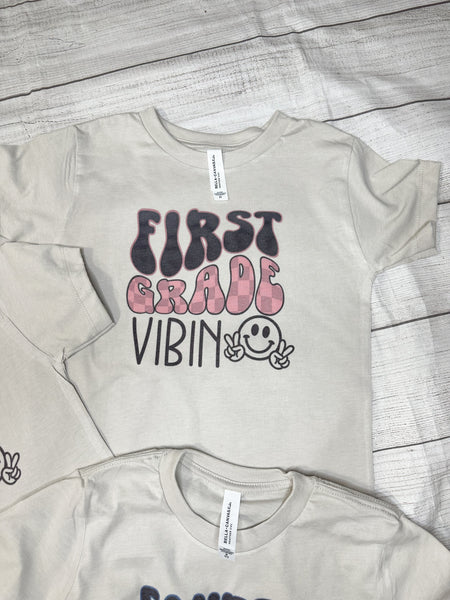 First Grade Check-My-Vibe Tee