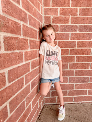 First Grade Check-My-Vibe Tee