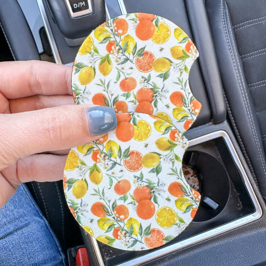 Summer Citrus Car Coaster Set
