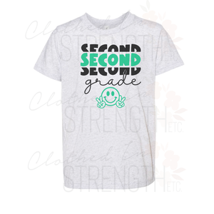 Second Grade Vibes Stacked Tee