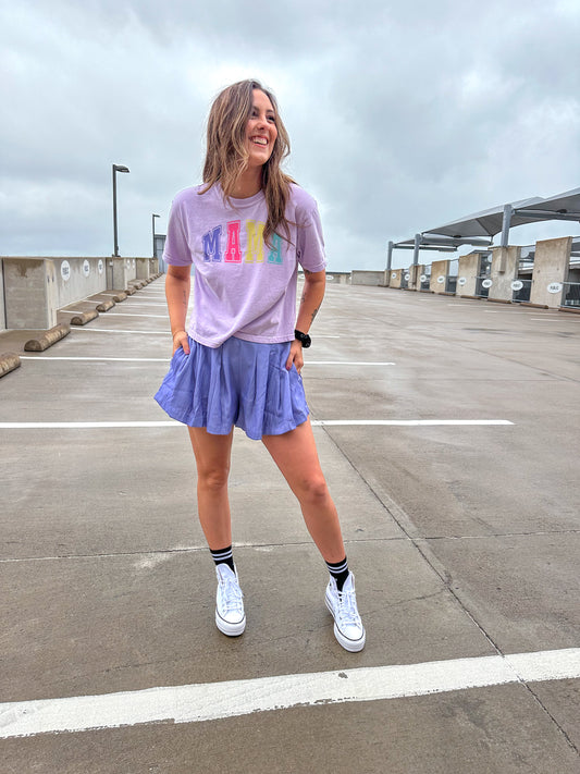 Catch My Eye Periwinkle Skort