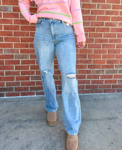 Mama's Fave Wide Leg Straight Jeans