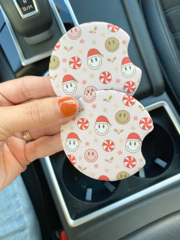 Peppermint Smileys Coaster Set